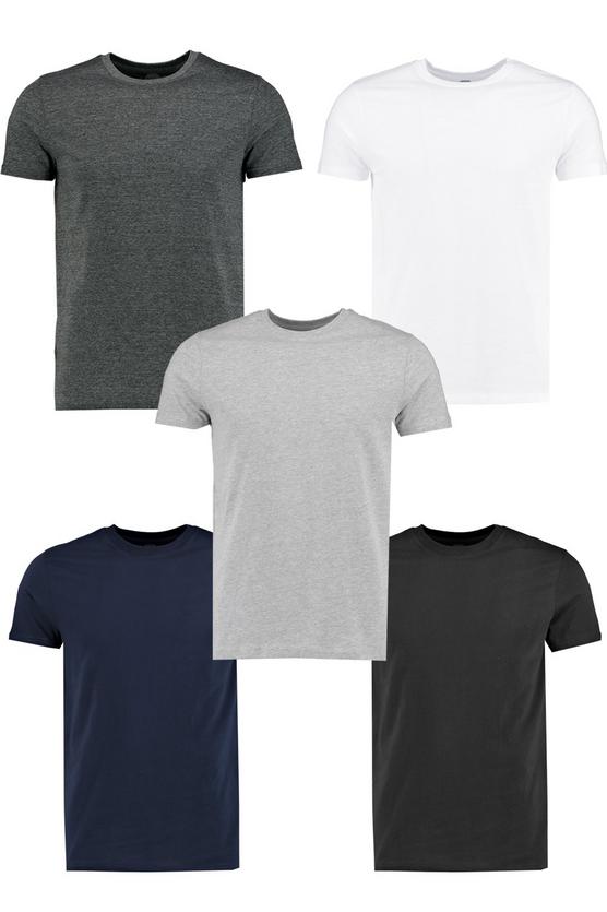 5 Pack Slim Fit T Shirts